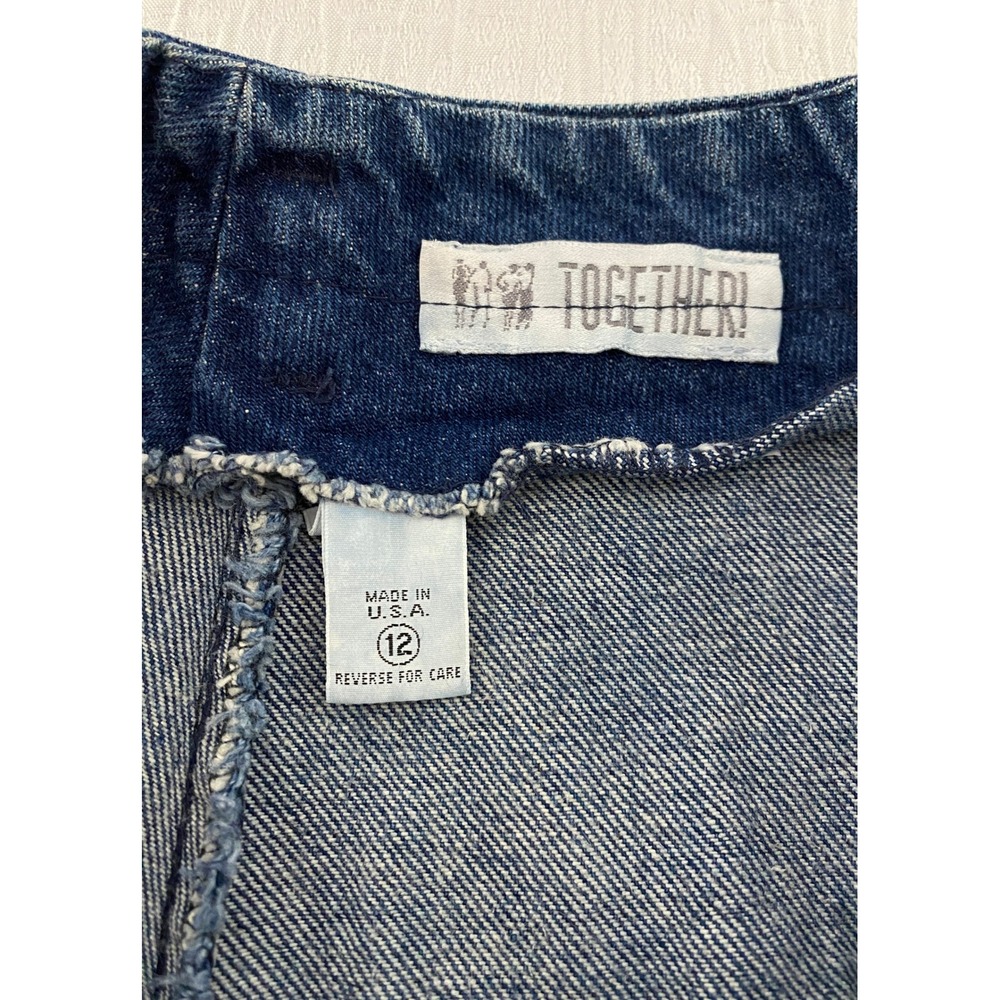 Vintage Together High Waist Pleated Blue Cotton Denim‎ Jeans Size 12 Made in USA - Picture 5 of 10